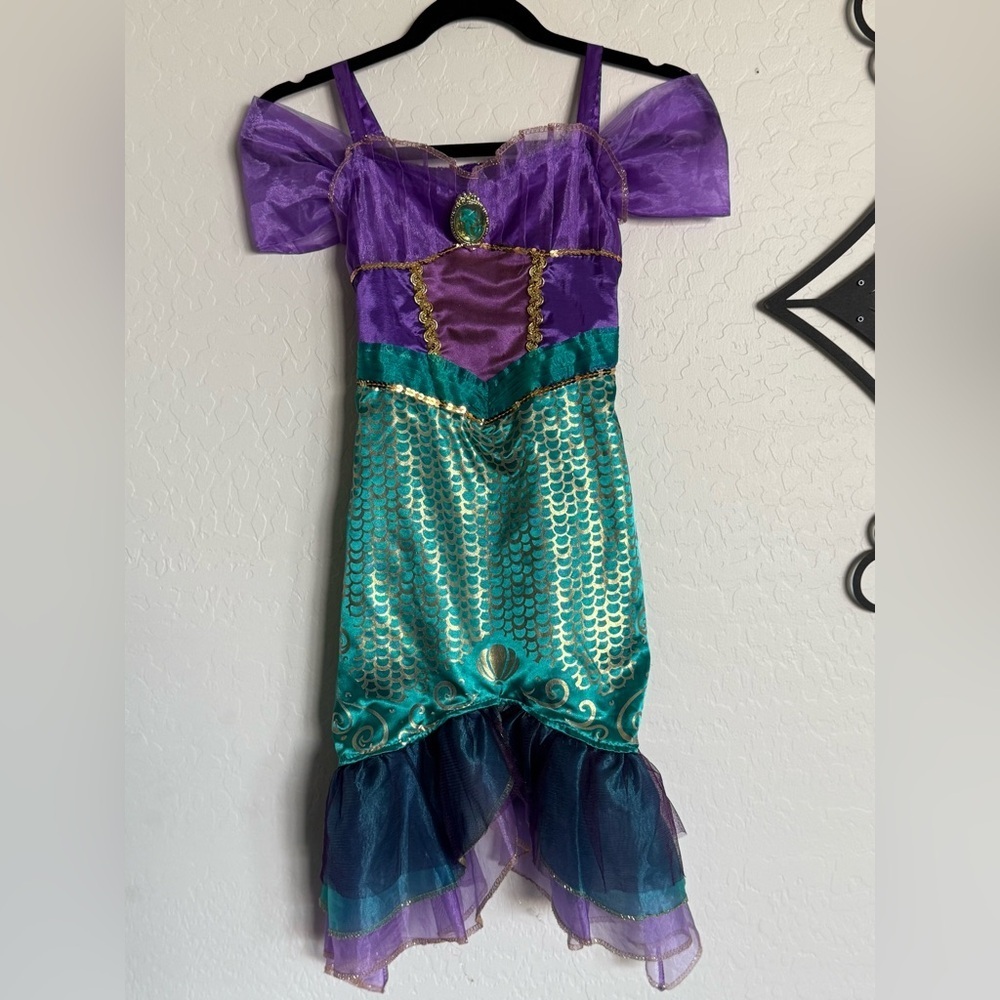 DISNEY Ariel The Little Mermaid Purple and Teal Kids Costume Dress - Picture 3 of 6